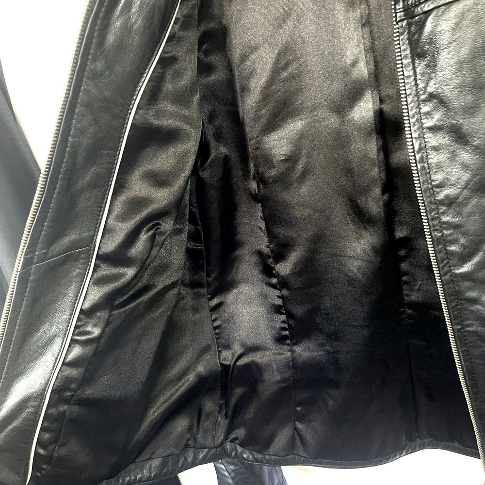 Lamarque Collection Womens Ariel 100% Leather Jacket S‎ Black Moto Biker Fitted - Picture 7 of 16